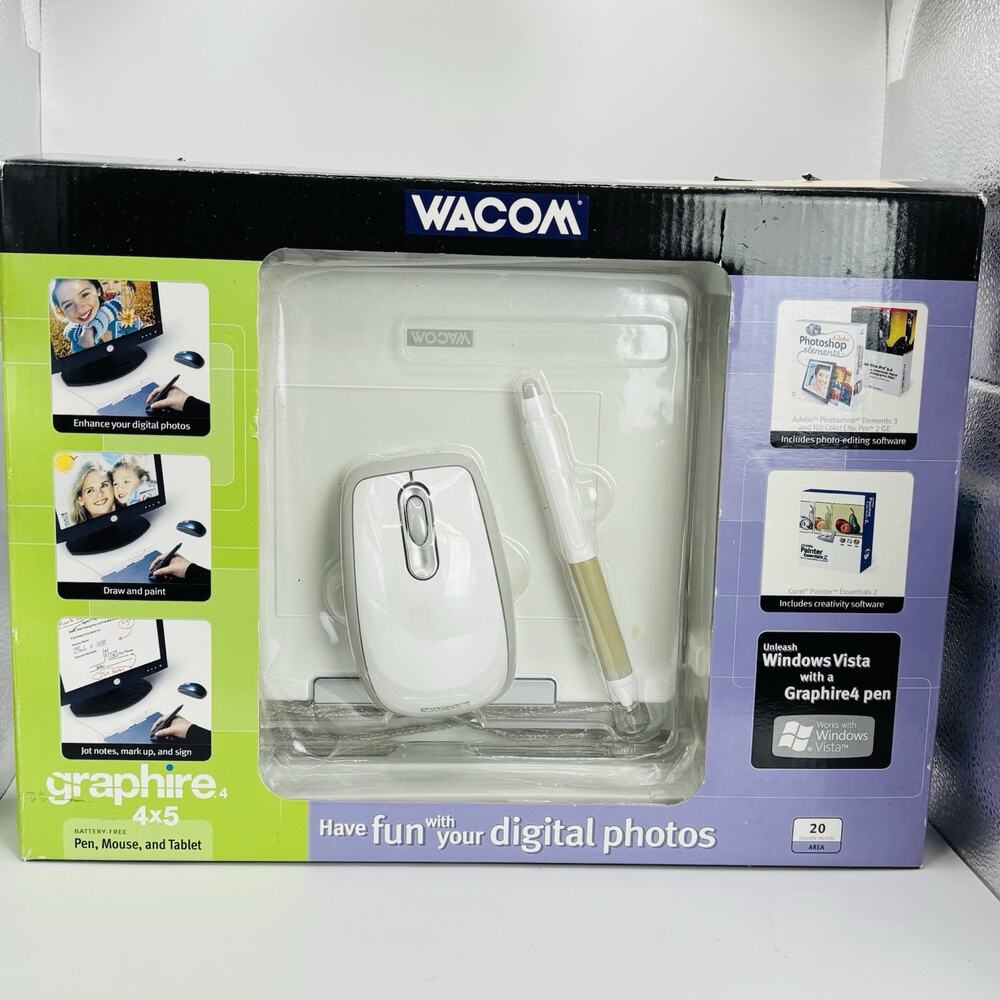 Wacom Graphire 4x5 Graphics Tablet Edit Photos, Draw, Paint, Create Art. New